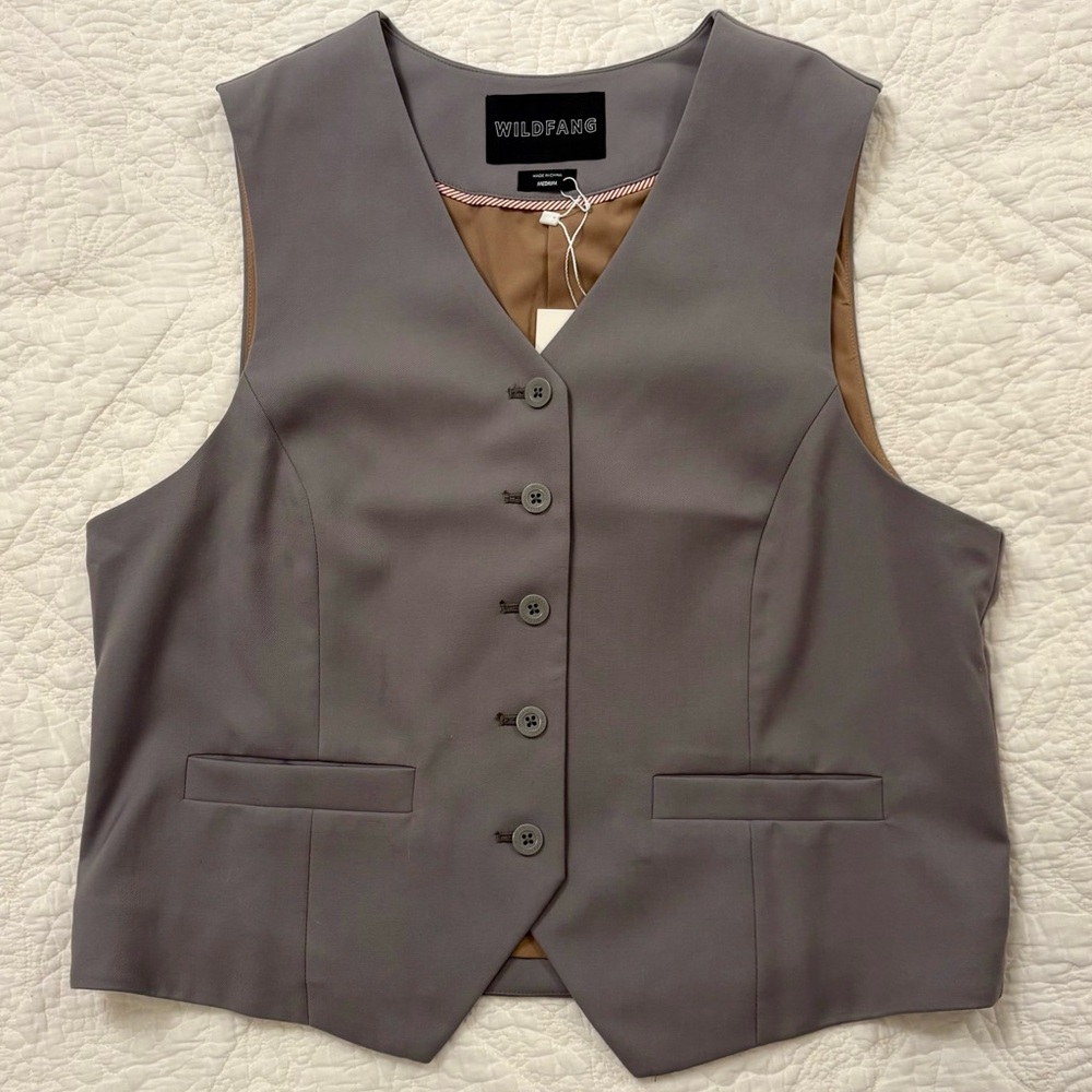 Wildfang Essential Vest NWT Medium Grey